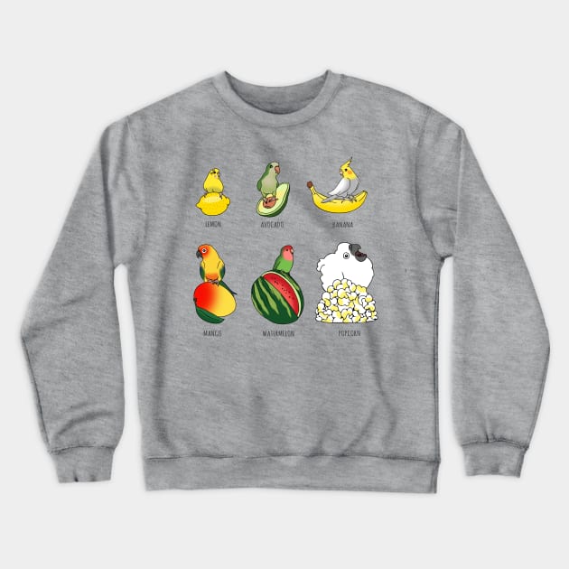 Parrot Fruit doodle Crewneck Sweatshirt by FandomizedRose